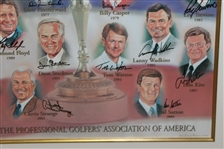 2004 US Ryder Cup Team Captains Poster Signed By 15 Captains Nelson, Palmer, Nicklaus & others JSA ALOA