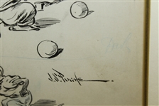 1905 Original 'Mice at Play' Pen And Ink Golf Illustration for PUCK Magazine Signed by J.S. Pughe
