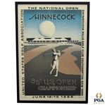 1986 US Open at Shinnecock Hills Artist Byron Huff Signed Poster - Ray Floyd Winner - Framed