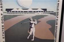 1986 US Open at Shinnecock Hills Artist Byron Huff Signed Poster - Ray Floyd Winner - Framed