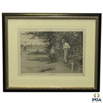 Harpers Weekly "Ive Played Thirteen" Sept. 17, 1898 Double Page Centerfold by A. B. Frost - Framed