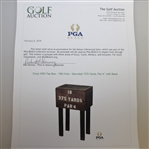 Circa 1900 Sand Tee Box - 18th Hole - Stenciled 375 Yards, Par 4, with Sand