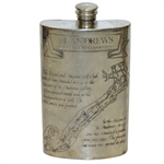 St. Andrews The Old Course Pewter Flask with Course Layout - Good Condition