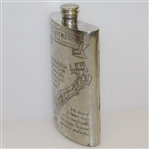 St. Andrews 'The Old Course' Pewter Flask with Course Layout - Good Condition