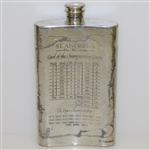 St. Andrews 'The Old Course' Pewter Flask with Course Layout - Good Condition