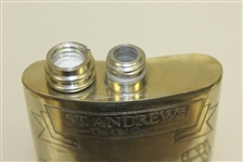 St. Andrews 'The Old Course' Pewter Flask with Course Layout - Good Condition