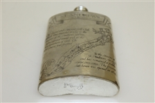 St. Andrews 'The Old Course' Pewter Flask with Course Layout - Good Condition