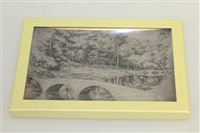Augusta National GC 'The Masters' Hogan Bridge with 12th Green Glass Coin/Candy Tray in Box