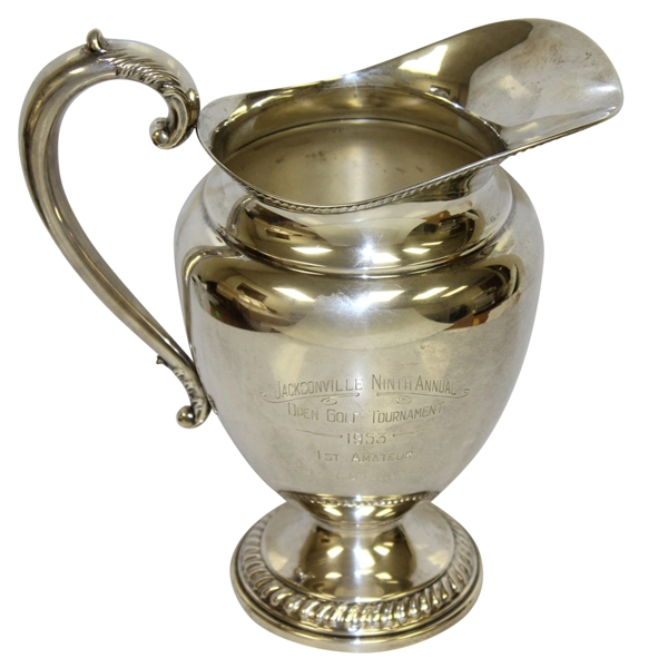 1953 Frank Stranahan 1st Amateur-Whiting Sterling Silver Pitcher - Jacksonville 9th Ann. Open Golf Invitational