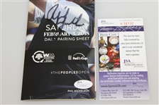 Phil Mickelson Signed 2018 Phoenix Open 3rd Round Pairing Sheet JSA #V30132