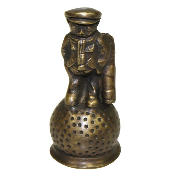 Vintage Dunlop Man Brass Bell with Original Patina