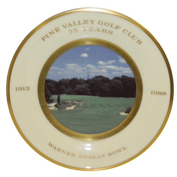 Pine Valley Golf Club 75 Years Lenox 1913-1988 Warner Shelly Bowl - 13th Hole