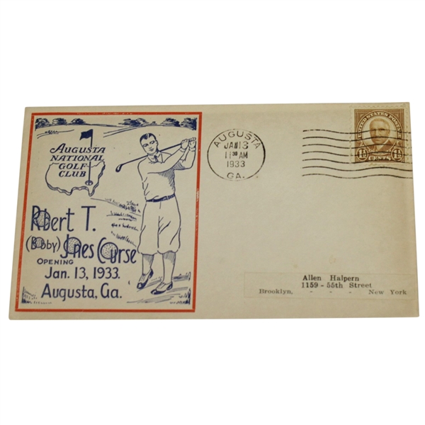 1933 Augusta National Golf Club Bobby Jones Course Opening FDC - Red