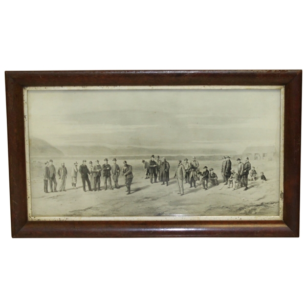 "The First Tee at Westward Ho!" Replica Print After Major F.P. Hopkins - Framed