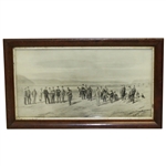 "The First Tee at Westward Ho!" Replica Print After Major F.P. Hopkins - Framed