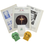 1975 Ryder Cup at Laurel Valley Package - Tickets, Program, Scorecard, Pairing Sheet