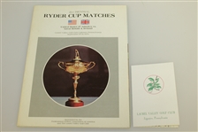 1975 Ryder Cup at Laurel Valley Package - Tickets, Program, Scorecard, Pairing Sheet