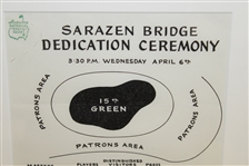 Official Augusta National Golf Club 1955 Sarazen Bridge Dedication Ceremony Map Layout