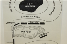 Official Augusta National Golf Club 1955 Sarazen Bridge Dedication Ceremony Map Layout