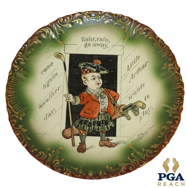 1901 Denslows Mother Goose Rain, Rain, Go Away Decorative Plate-Haynes Co. Baltimore
