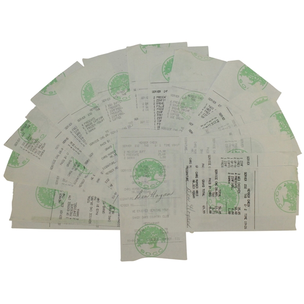Twenty Ben Hogan Signed Shady Oaks Country Club Member Checks/Receipts JSA ALOA