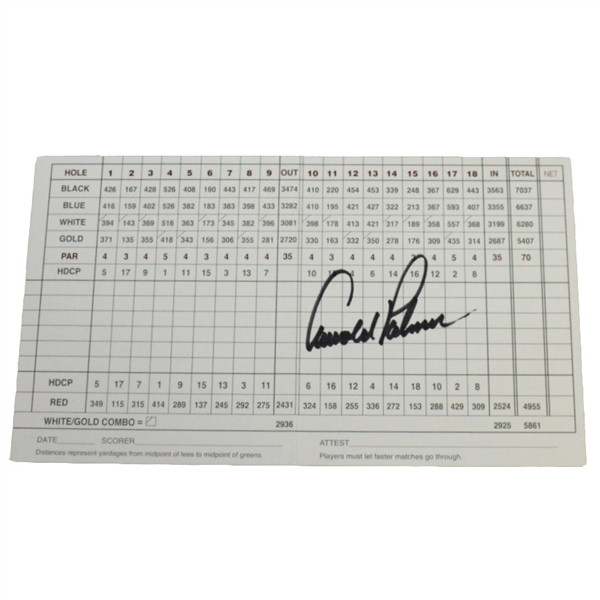 Arnold Palmer Signed Old Town Club Official Scorecard JSA ALOA
