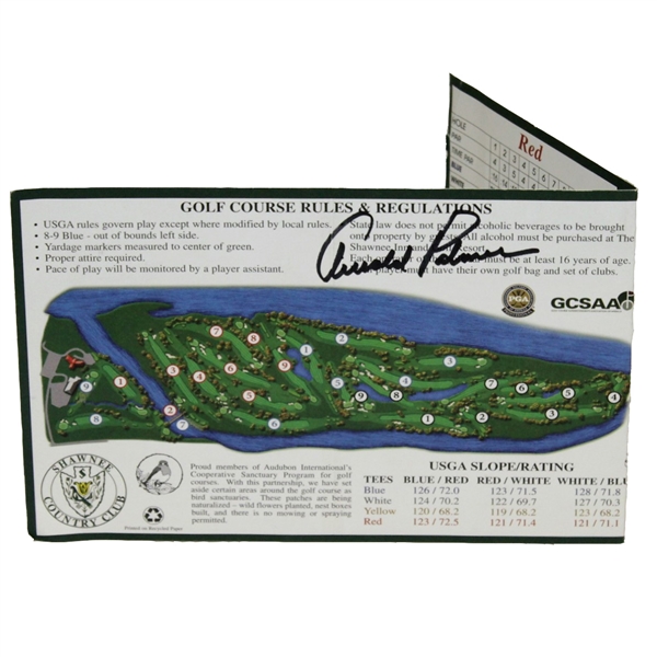 Arnold Palmer Signed The Shawnee Inn & Golf Resort Official Scorecard JSA ALOA