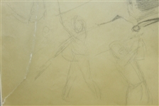 Original Artwork Hogan's Five Lessons Sketching by Anthony Ravielli - Framed