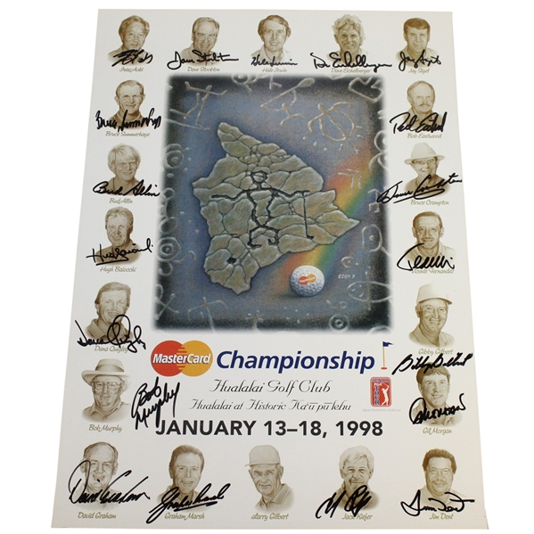Multi-Signed 1998 MasterCard Championship at Hualalai Poster - Signed by 19 JSA ALOA