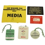 Six Misc. Walker Cup Matches Badges - 1977, 1987 (x2), 1989 (x2), & 1991