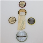 Five 1930's Golf Contestant Badges - Oakmont, Glens Falls, Metropolitan, Illinois & Crescent City