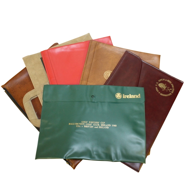 6 Press Bags From Golf Writers Cup, 1984 US Amateur, 1980 US Open, 57th PGA Championship, 1986 US Open, & 89th US Open
