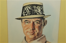 Sam Snead Ink & Pastel Portrait Signed by Artist Eugene Payne Circa 1973 - Framed