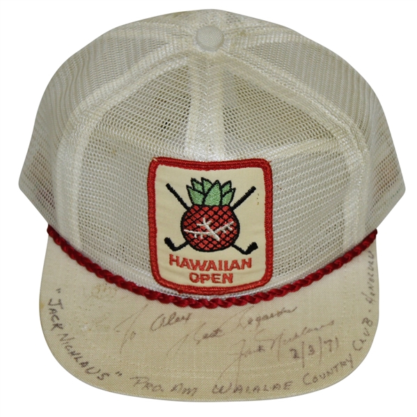 Vintage Jack Nicklaus Signed 1971 Hawaiian Open Trucker Hat JSA ALOA