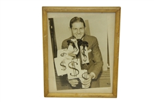 Horton Smith April 27, 1936 Original Press Photo with Robert T Jones, Jr. Clubs and $$ Signs