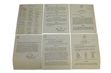 1962 Masters Lot - Scorecard, Records Sheet, Pamphlet, Pairing Sheets, & Misc. Correspondence