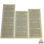 Three The Course of the Masters Articles by Robert T. (Bobby) Jones, Jr. about Augusta National