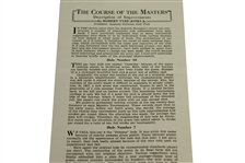 Three 'The Course of the Masters' Articles by Robert T. (Bobby) Jones, Jr. about Augusta National