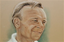 Arnold Palmer Ryder Cup Captain Pastel Drawing Signed by Artist M. Mullins