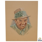 Sam Snead Ryder Cup Captain Pastel Drawing Signed by Artist M. Mullins