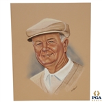 Byron Nelson Ryder Cup Captain Pastel Drawing Signed by Artist M. Mullins