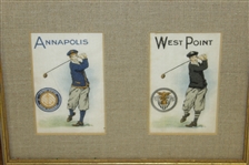 West Point, Brown, Wisconsin, & Annapolis Silks - Framed