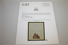 1981 Senior PGA Championship at Turnberry Isle Signed Player Registration List - Palmer & Others JSA ALOA