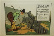Rule XVII Perrier Golf Illustration By Charles Crombie - Circa 1905