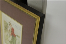 'The Game of Golf' Print of Lady in Dress w/ Caddie Looking on