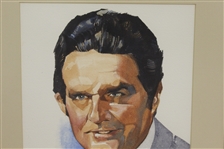 18th President of PGA William Clarke Watercolor Portrait Signed By Artist Drake