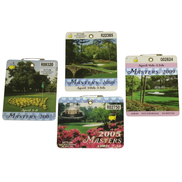 2005, 2007, 2008 & 2009 Masters Tournament Series Badges