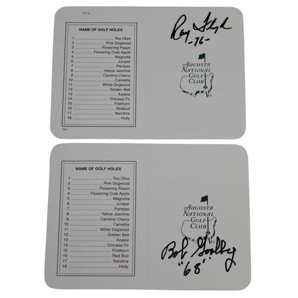 Nick Faldo & Bob Goalby Signed Augusta National Scorecards - With Dates JSA ALOA