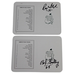 Nick Faldo & Bob Goalby Signed Augusta National Scorecards - With Dates JSA ALOA