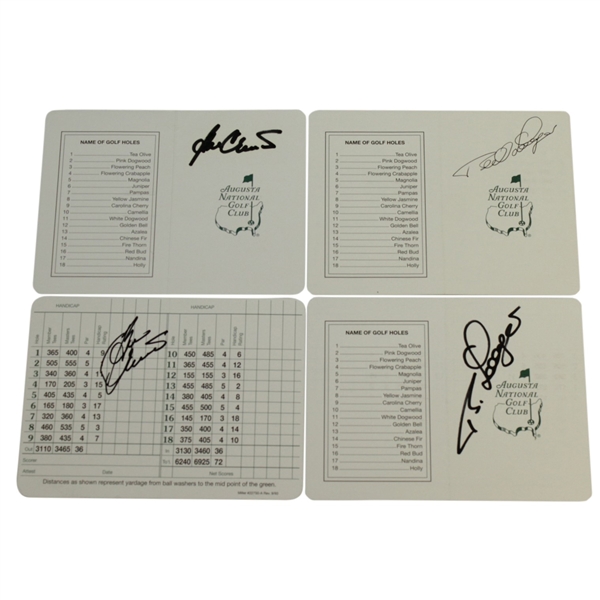 Ben Crenshaw & Bernard Langer Signed Augusta National Scorecards JSA ALOA